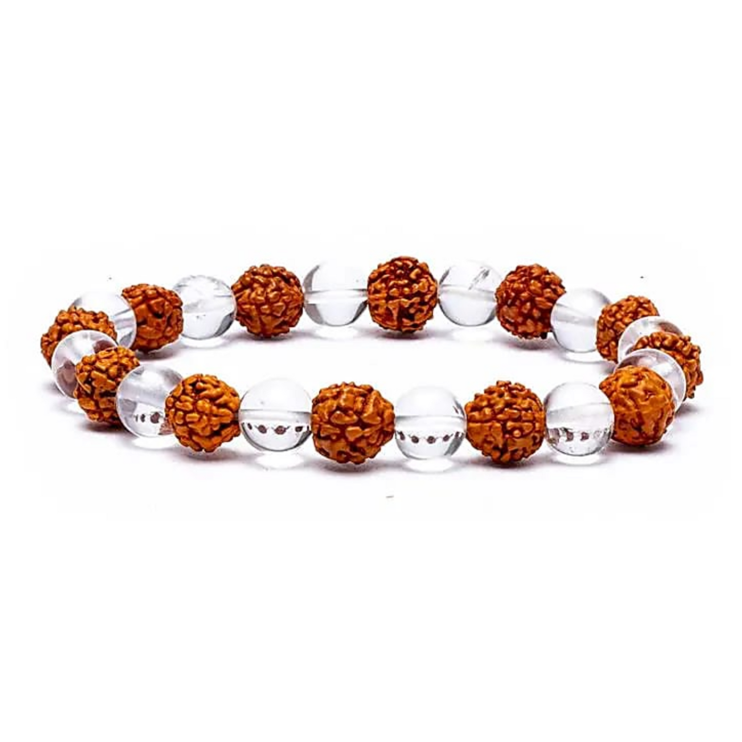 Armband Rudraksha/Bergkristall elastisch